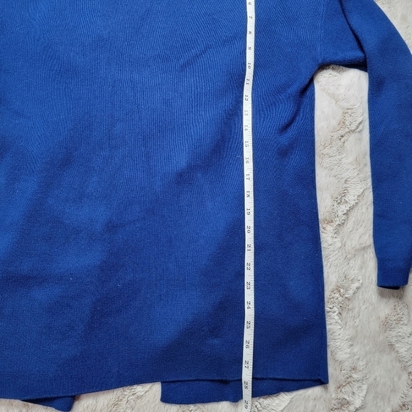 Bela NYC 100% Pima Cotton Royal Blue Long Sleeve Open Cardigan Sweater Size 2 - Picture 9 of 11